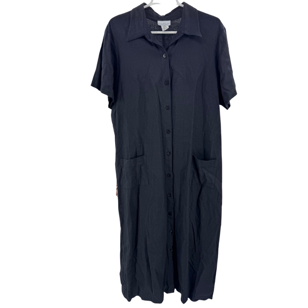Monterey Bay Black Button-Front Maxi Dress